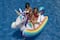 Swim Central 86" Inflatable Rainbow Unicorn Rocker Swimming Pool Float
